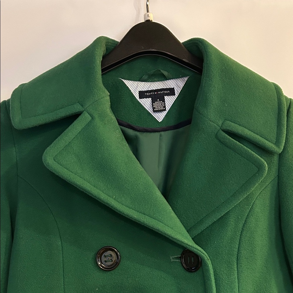 Tommy Hilfiger Classic Green Pea Coat - Women’s Size 4 - Picture 4 of 12